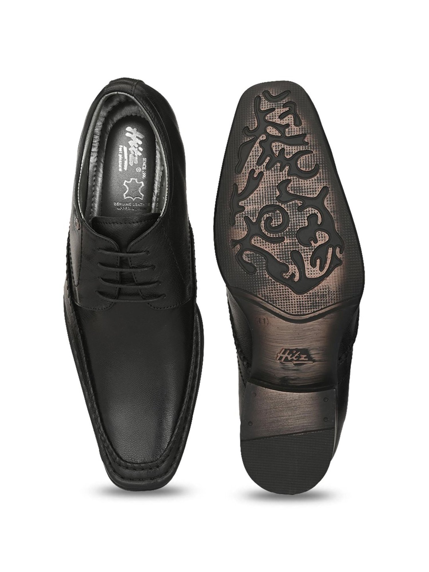 Hitz Men's Black Derby Shoes