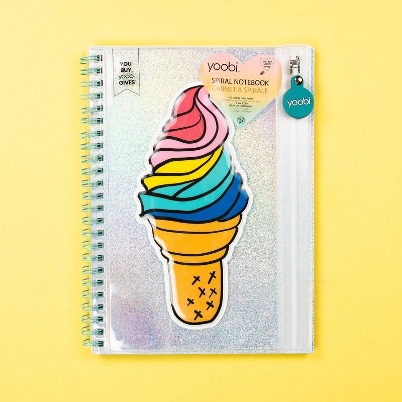 Spiral Notebook 1 Subject College Ruled Front Pocket Ice Cream  - Yoobi™