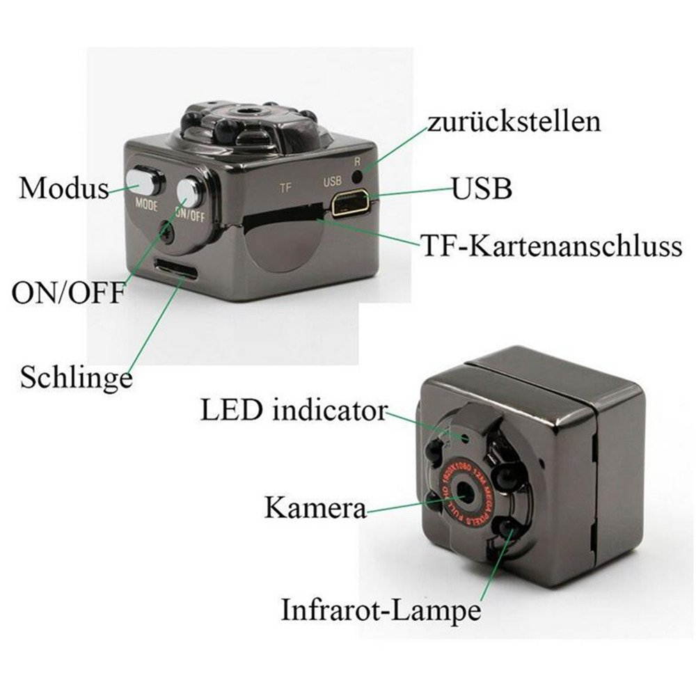 SQ8 1080P Mini HD Hidden Wireless IP Camera DIY Module DV DVR NVR Nanny Cam Hidden Camera Camera with audio and video, night vision and motion detective