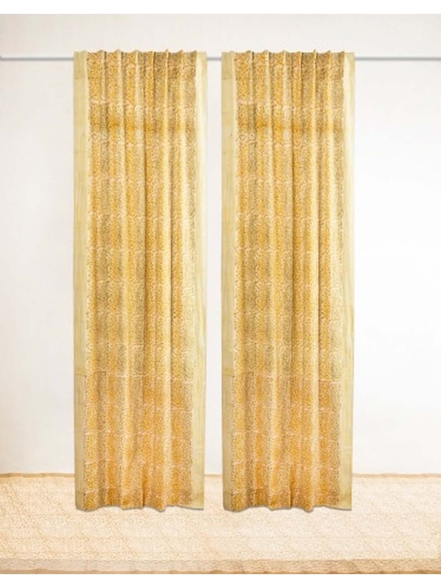 Fabindia Dayita Yellow 5 ft. Window Curtain - Single Piece