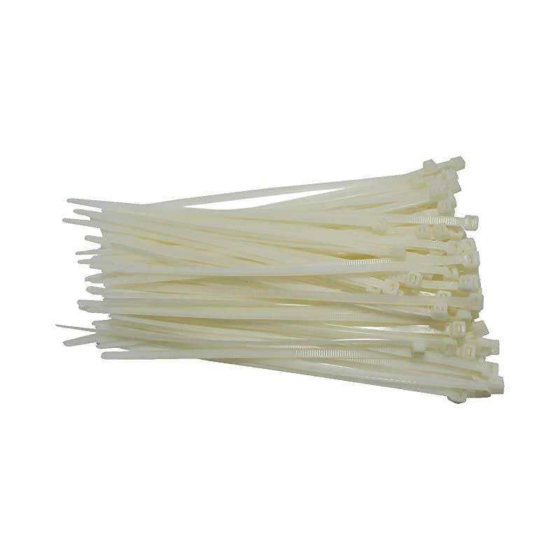 CT4W100P SelfLocking Cable Ties 8Inch White 100Poly Bag