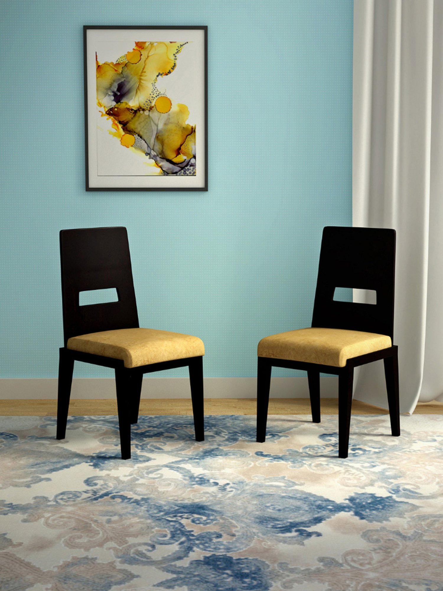 Durian Elanor Modern Brown & Beige Premium Leatherette Dining Chair