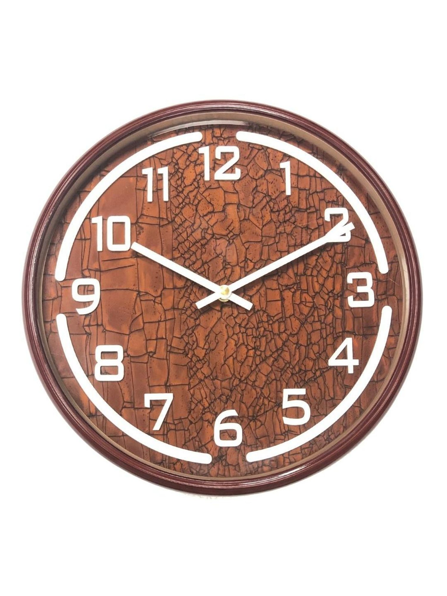 CHRONIKLE Round Rosewood Brown Plastic Wall Clock