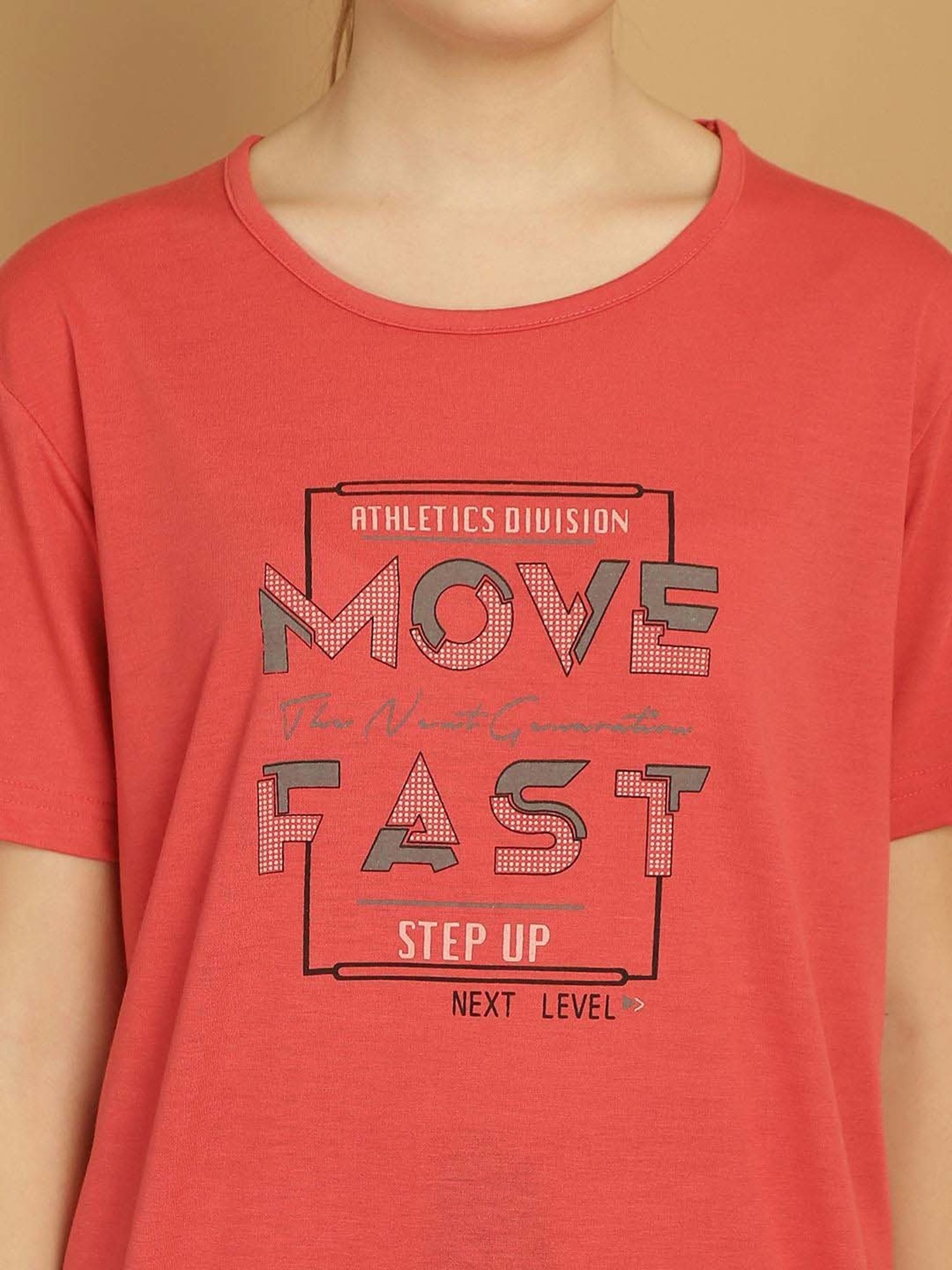 Vimal Jonney Pink Cotton Printed Sports T-Shirt Track Pant Set