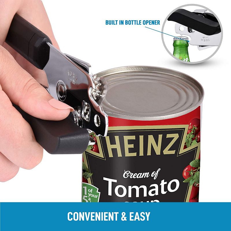 Zulay Kitchen Can Opener - Nylon Handle - Black