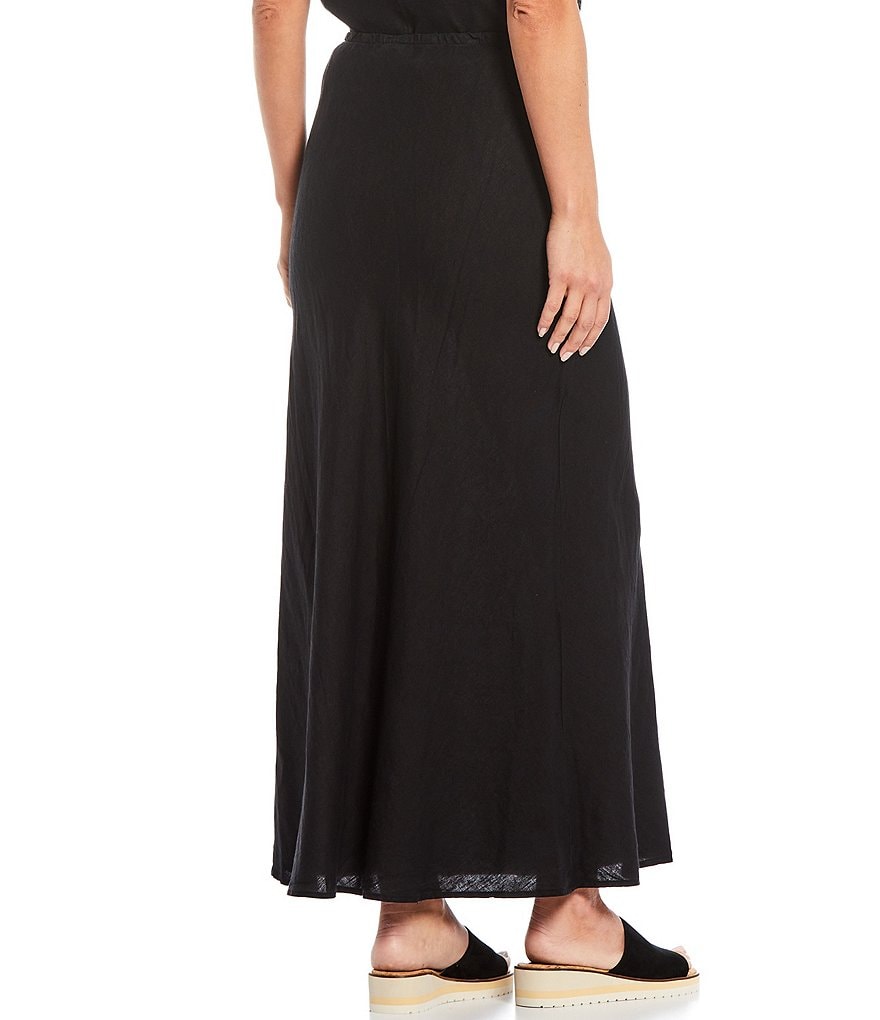Bryn Walker Long Bias Light Linen Mid Rise Pull-On Skirt