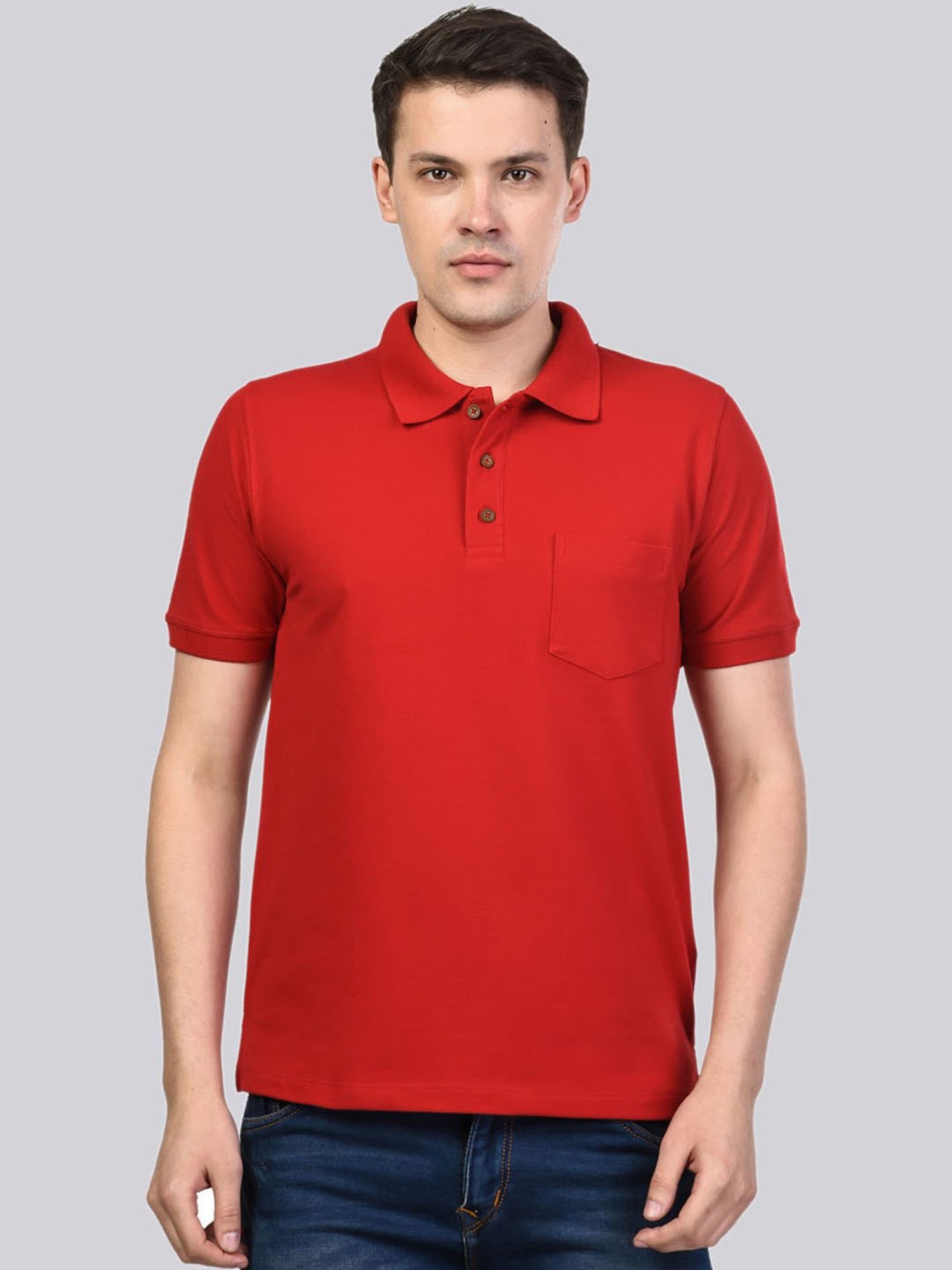 Kalt Red Regular Fit  Polo T-Shirt