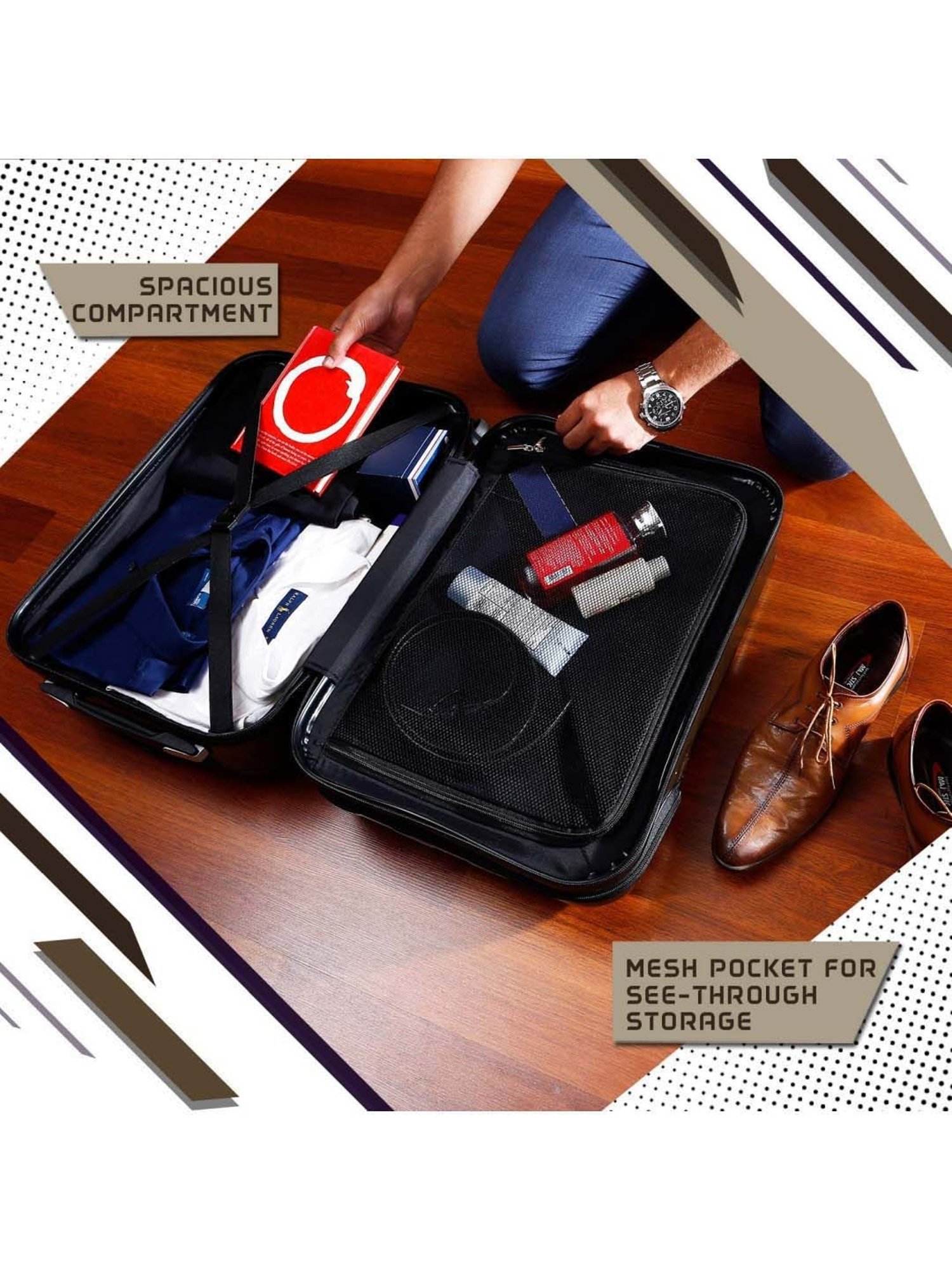 Nasher Miles New York ABS 56 Cms Bronze Hard Sided Suitcase & Trolley Bag