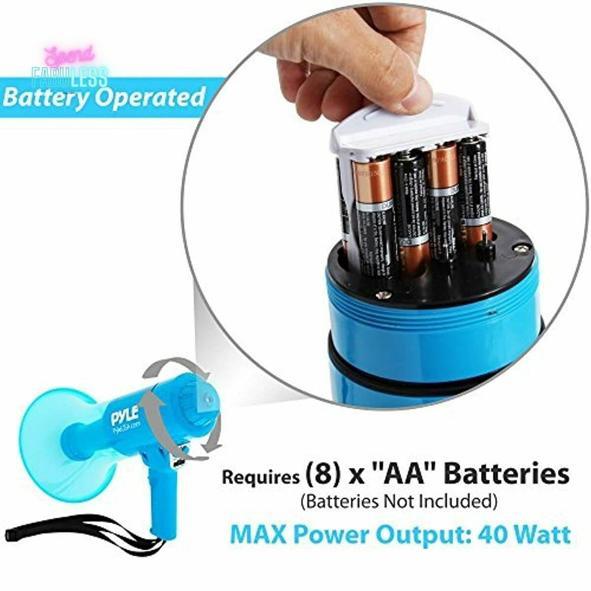 Pyle PMP66WLT Megaphone - PA Bullhorn Speaker with Siren Alarm