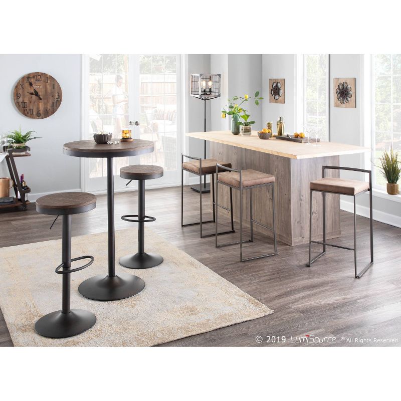 Orleans Industrial Floor Lamp with Metal and Wooden Wire Crate Shade Black (Includes LED Light Bulb) - LumiSource