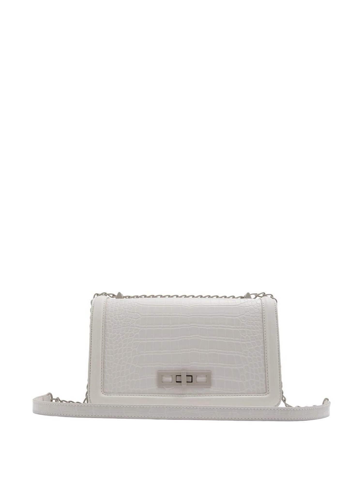 Call It Spring White Textured Small Sling Handbag