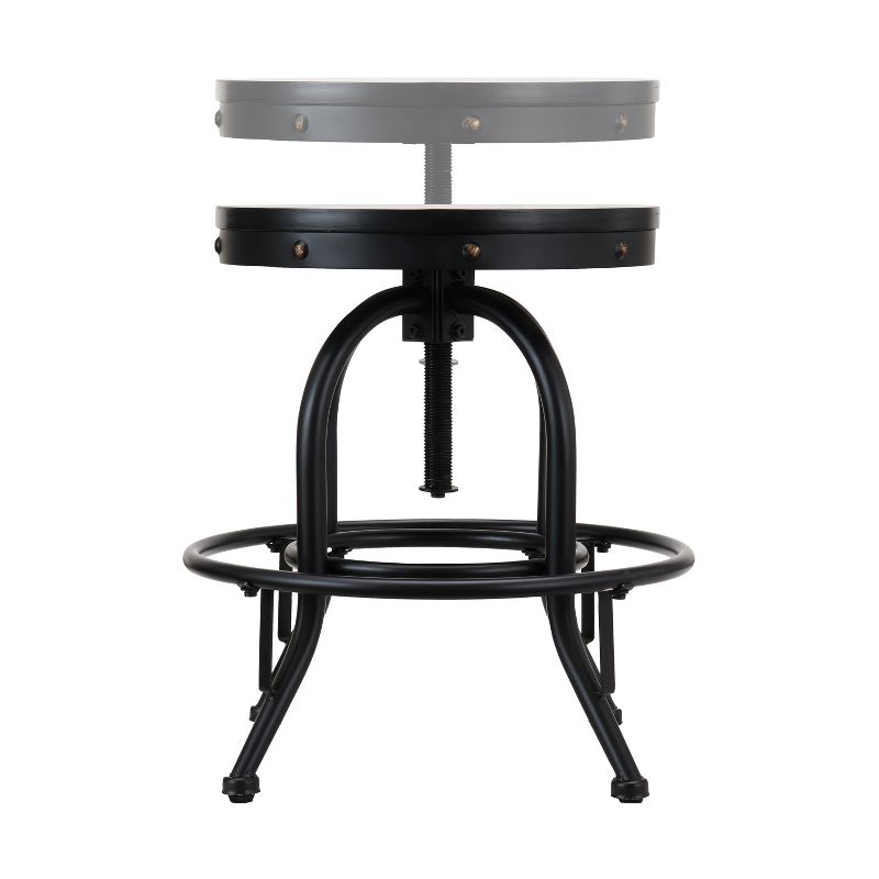 Industrial Adjustable Height Swiveling Stool Black - Aiden Lane