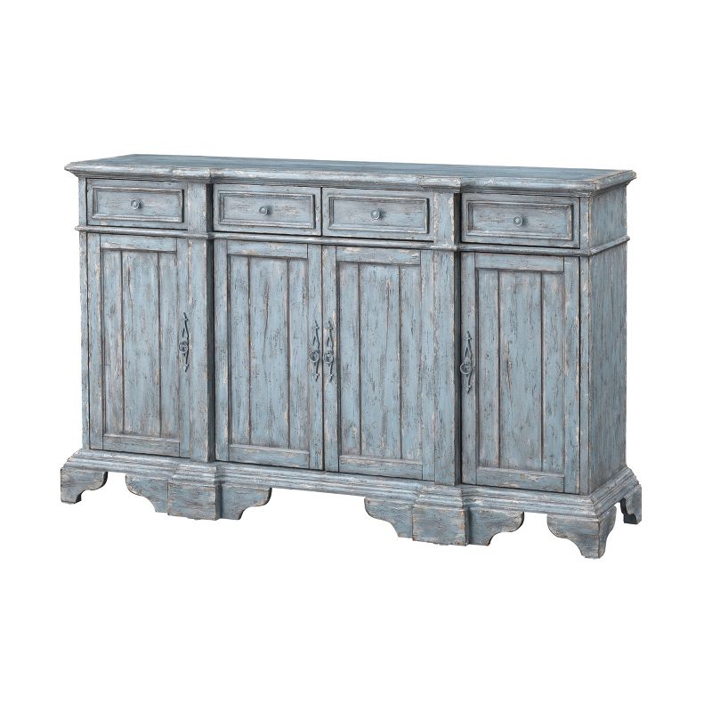 70" Bethany 4 Drawer and 4 Door Media Credenza for TV Blue - Treasure Trove Accents