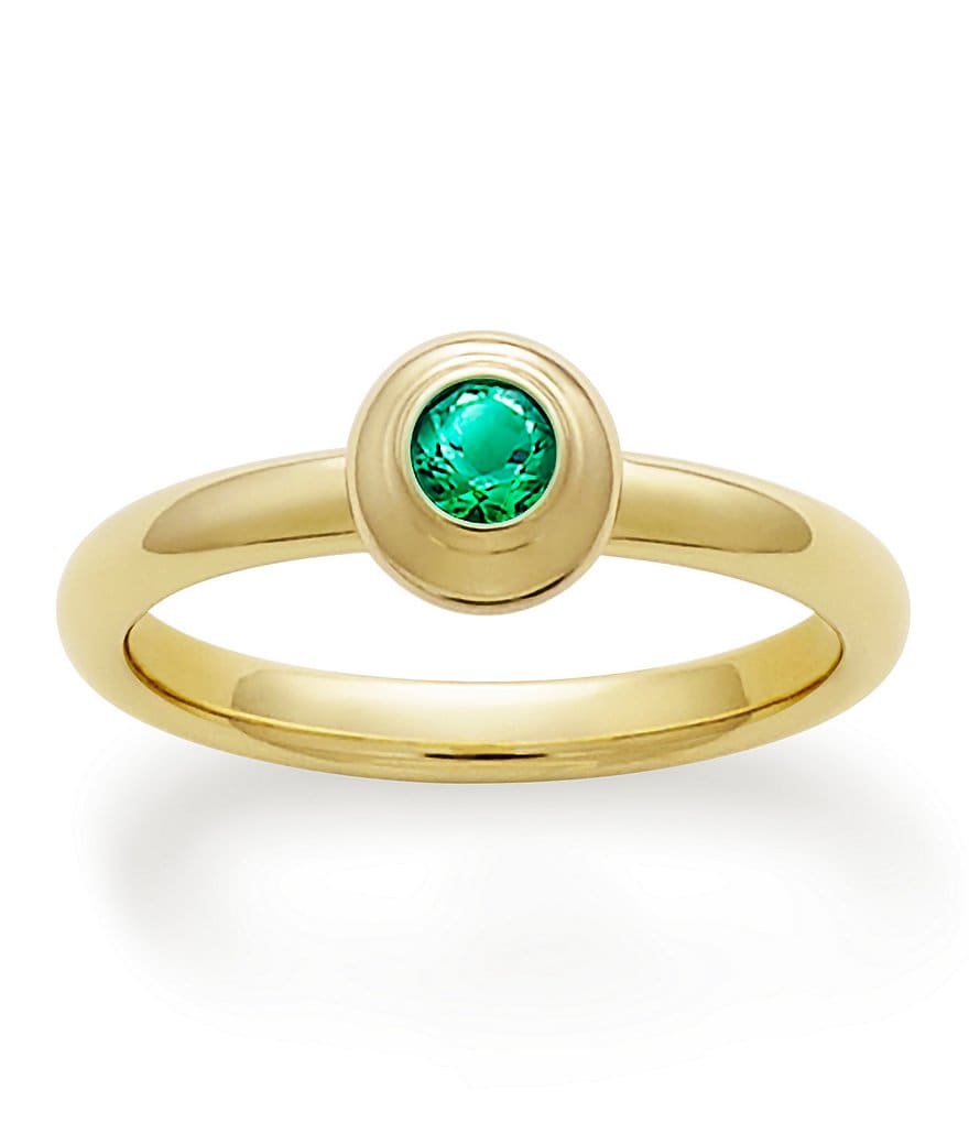 James Avery 14K Remembrance Ring May Birthstone with Lab-Created Emerald