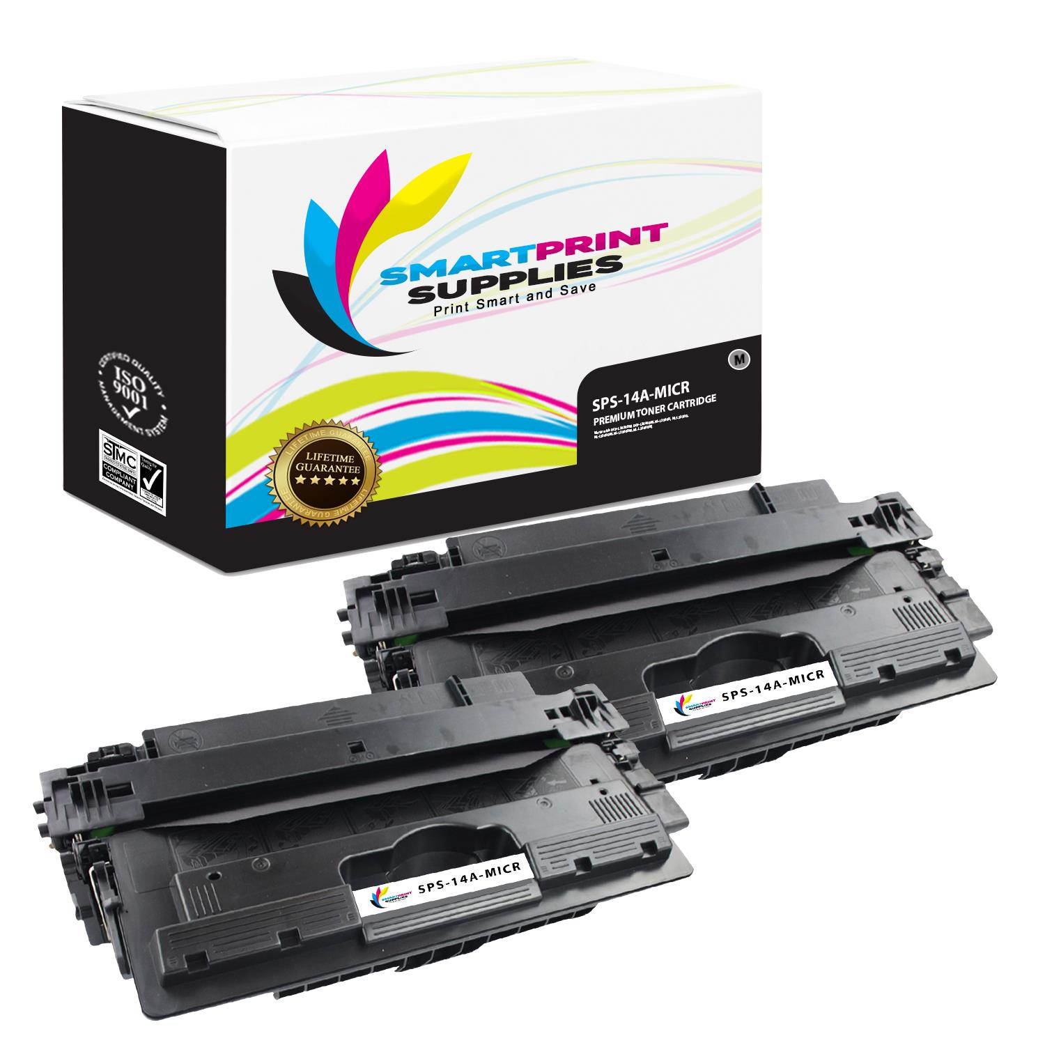 Smart Print Supplies Compatible 14A CF214A MICR Black Toner Cartridge Replacement for HP LaserJet Enterprise 700 M712 M725 Printers (10,000 Pages) - 2 Pack