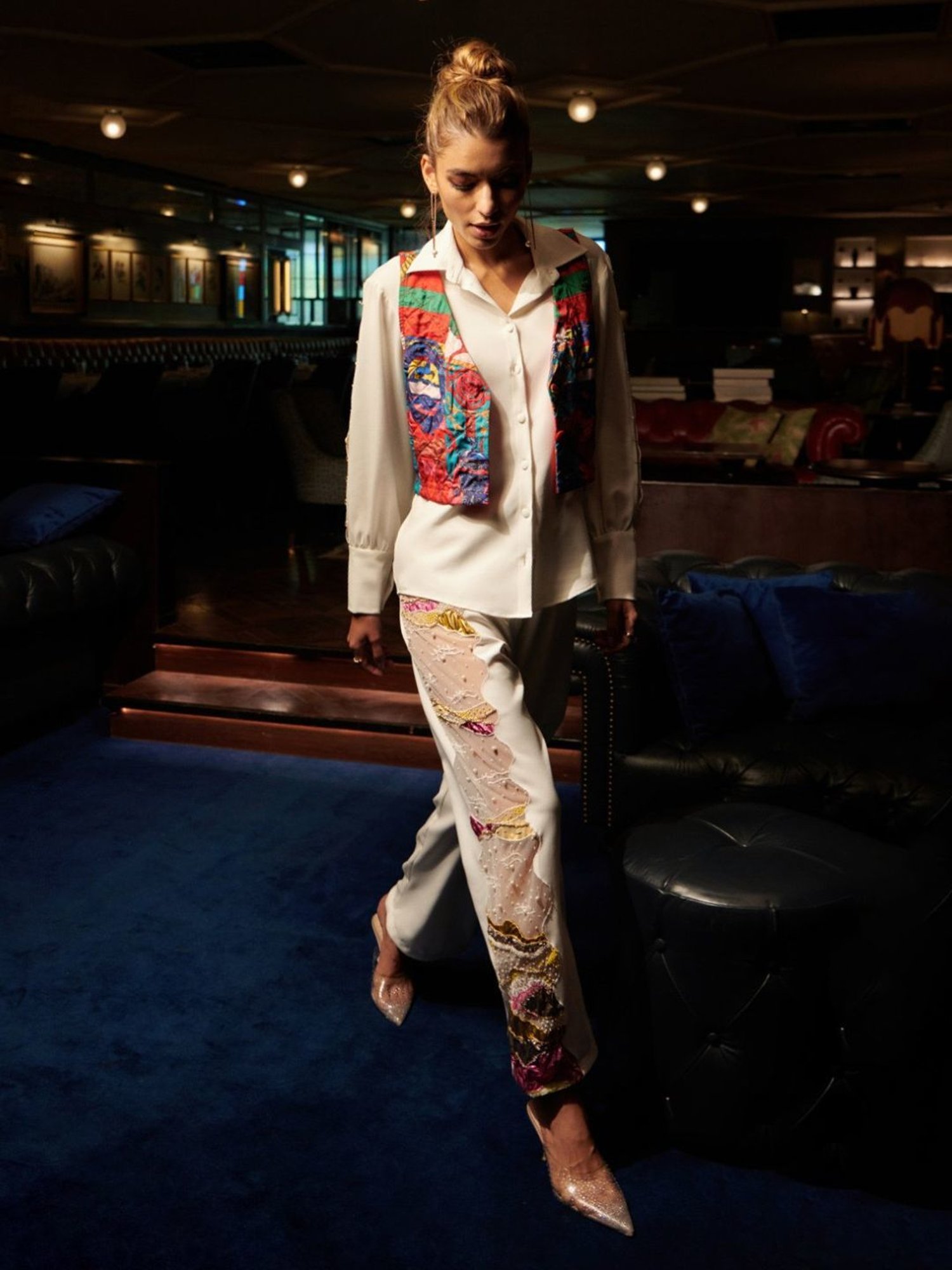 Cin Cin White & Red Audace Party Edit Ibiza Shirt And Pant With Jacket