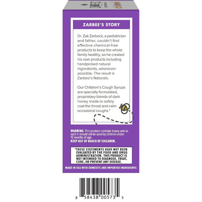 Zarbee's Naturals Children's Cough Syrup & Immune Support Liquid - Natural Berry - 4 fl oz