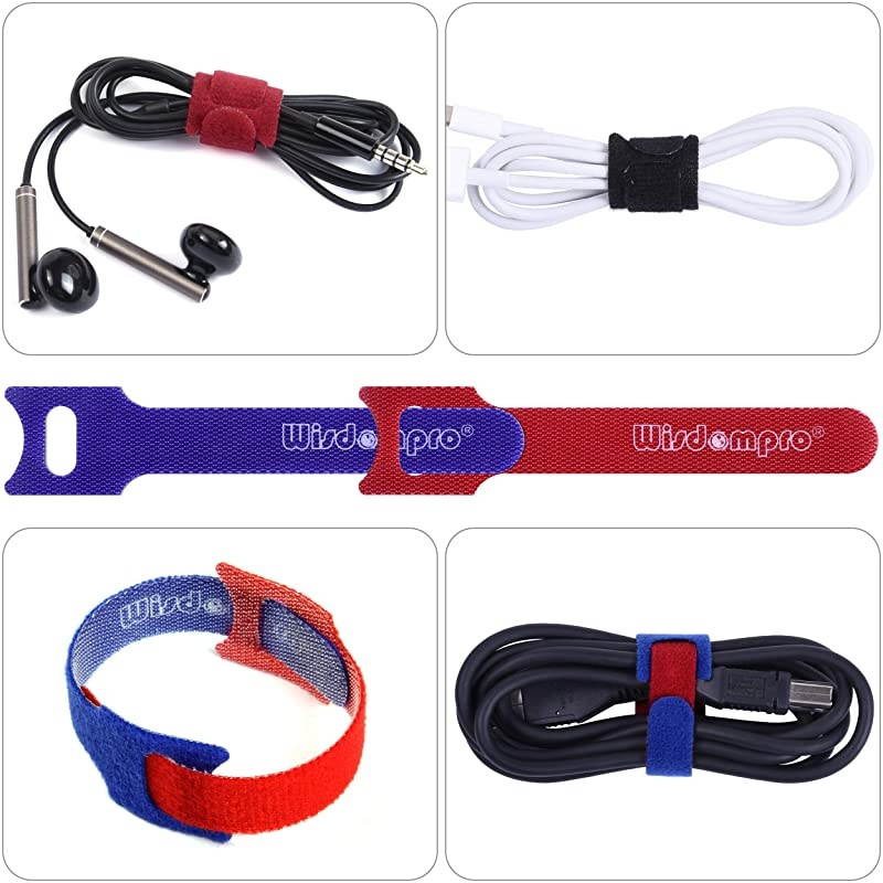 50 Pack 4 Inches Hook and Loop Cable Ties, Self-gripping Fastening Cord Strap by  - Reusable, Durable Functional Ties to Keep Your Home, Office, Workspace from Tangled Messes of Cords