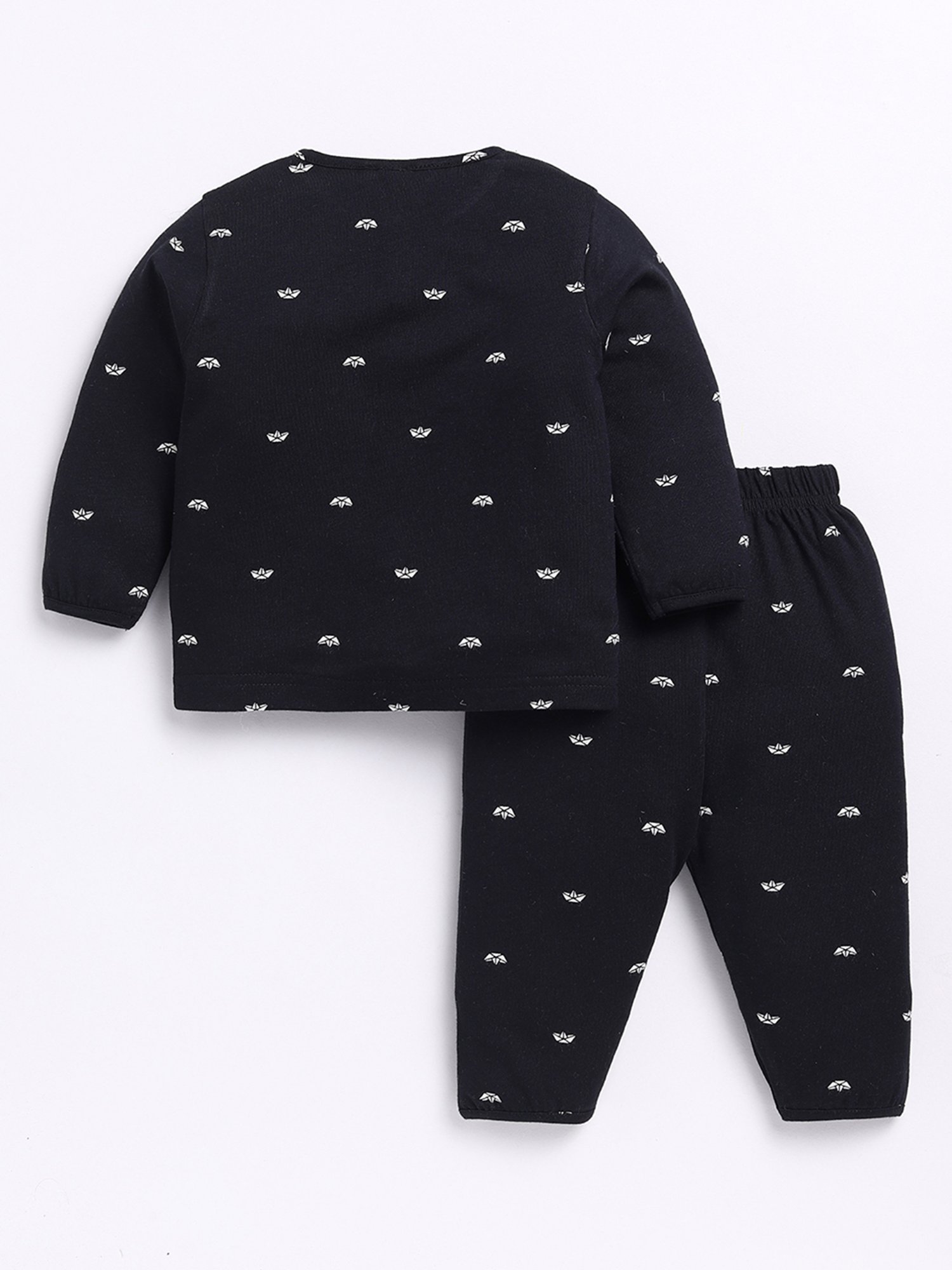 Clt.s Unisex Black Graphic Print Full Sleeves Shirt With Pyjamas