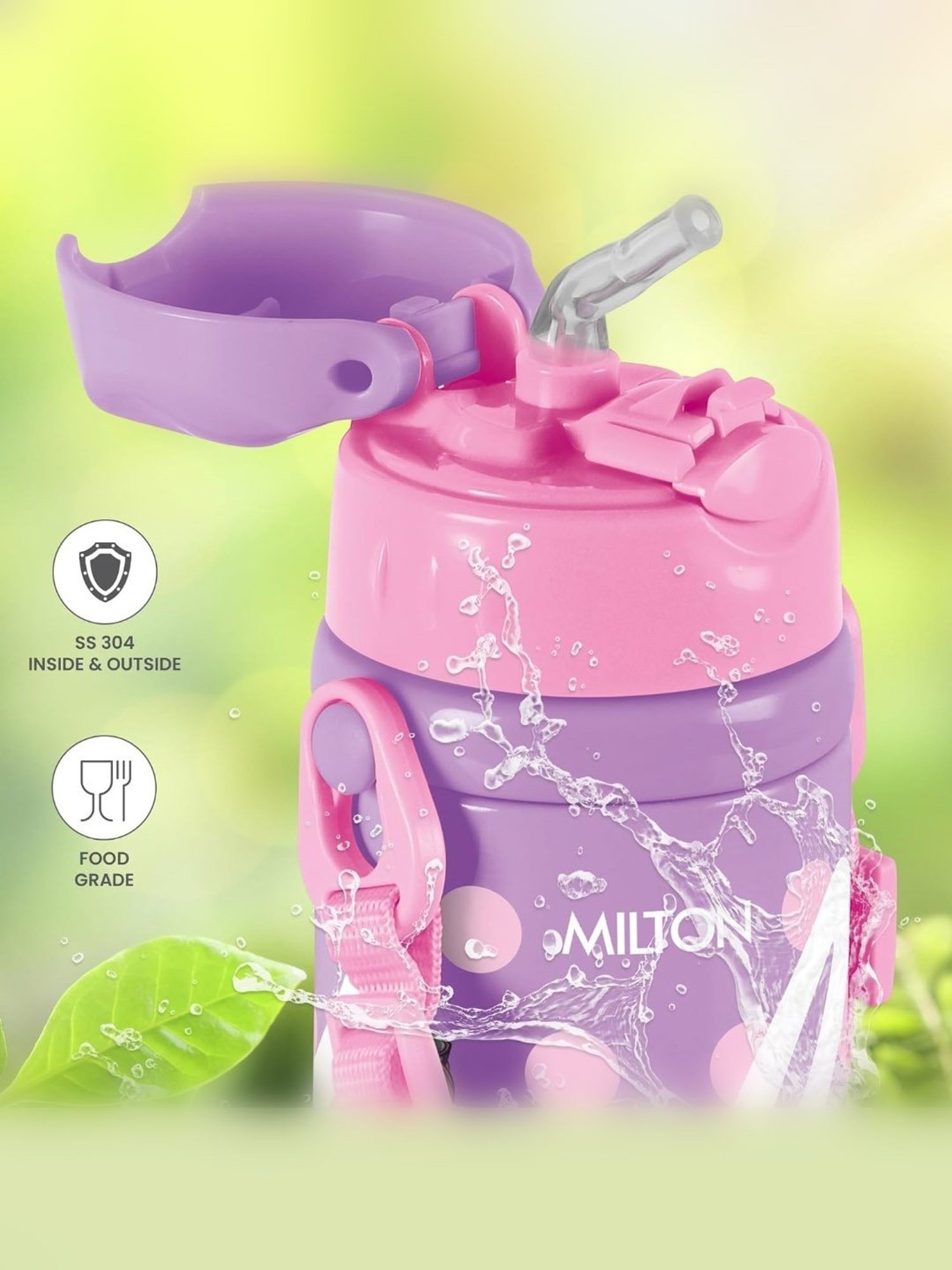 Milton Purple Stainless Steel Vacuum Insulated Water Bottle 350 ml