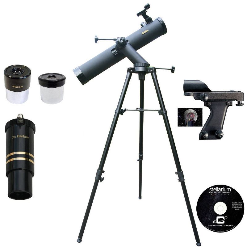 Cassini Galileo G-80080TR 800mm X 80mm Tracker Series Reflector Telescope - Black