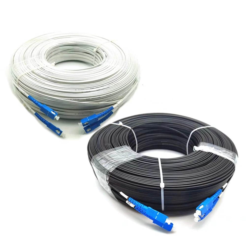 280M SC/UPC 2 Cores Outdoor Drop optic patch cord single mode  Drop Fiber Optic Jumper G652D Patch lead cable 3 steel 280mtr