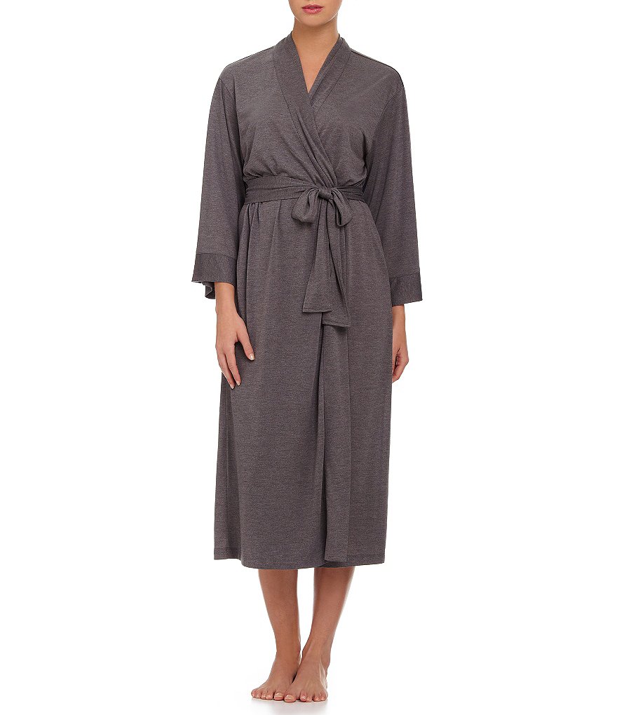 Lauren Ralph Lauren Paisley Print Satin Short Wrap Robe