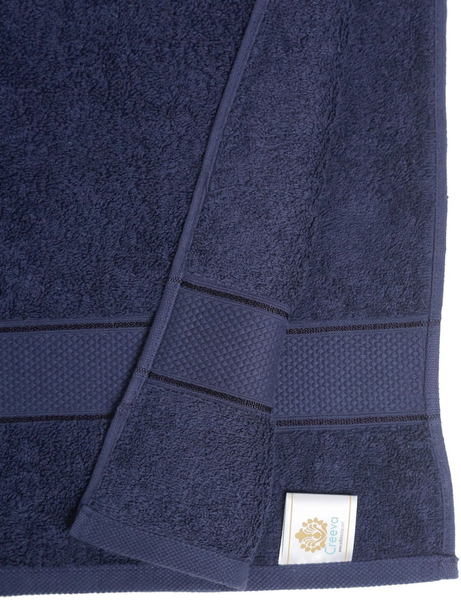 Creeva Navy Blue 525 GSM Cotton Bath Towel