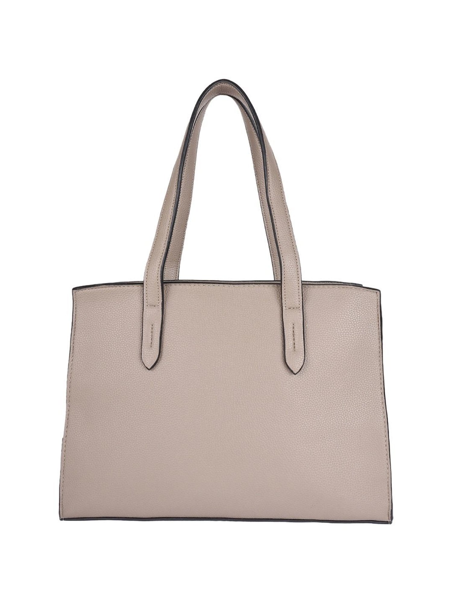 Carlton London Taupe Solid Medium Shoulder Handbag