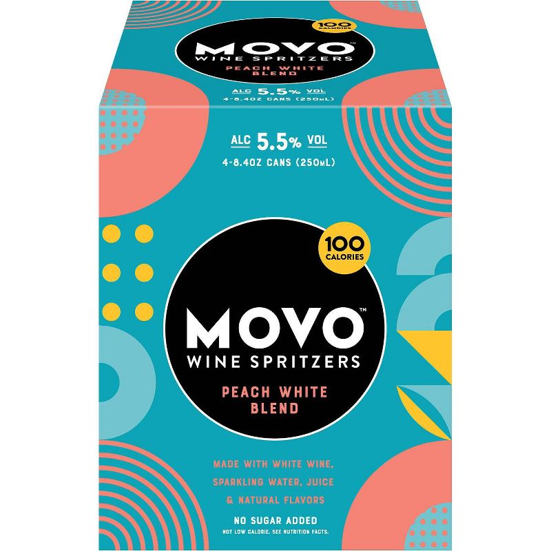 MOVO Peach White Blend Wine Spritzer - 4pk/250ml Cans