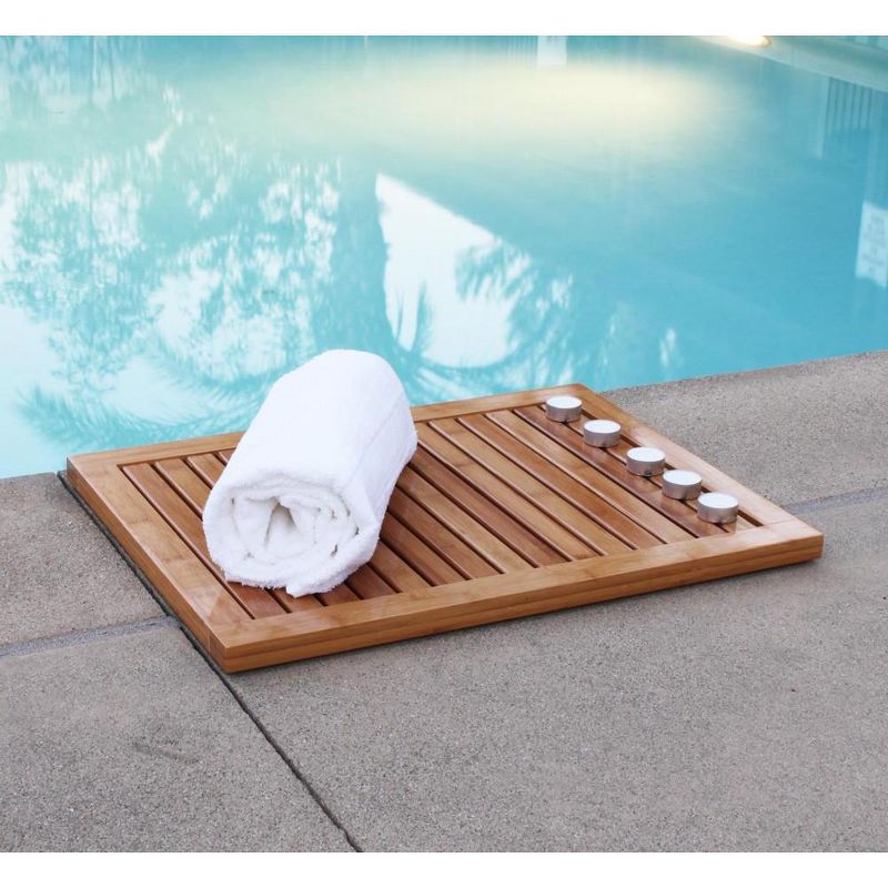1'5"x2'6" Rectangle Indoor and Outdoor Solid Floor Mat Brown - Oceanstar