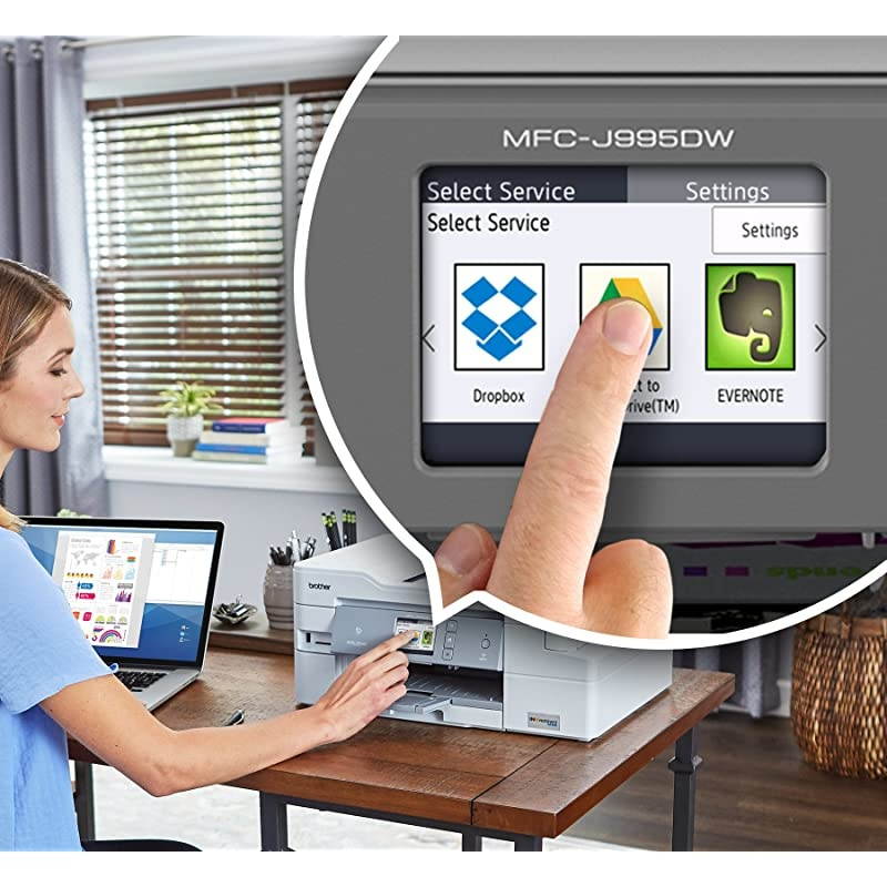 INKvestmentTank Inkjet Printer MFCJ995DW XL Extended Print Color AllinOne Printer Mobile Printing Duplex Printing Upto 2Years InkinBox