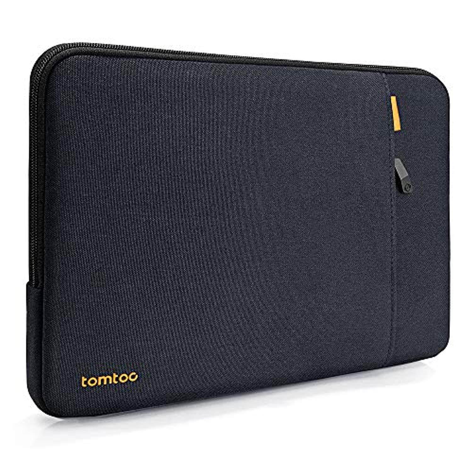 tomtoc 360 protective laptop sleeve case for dell xps 15, spillresistant 14 inch laptop tablet bag for 14" hp elitebook | 14" hp stream laptop, support 14.06 x 9.35 in, blue black