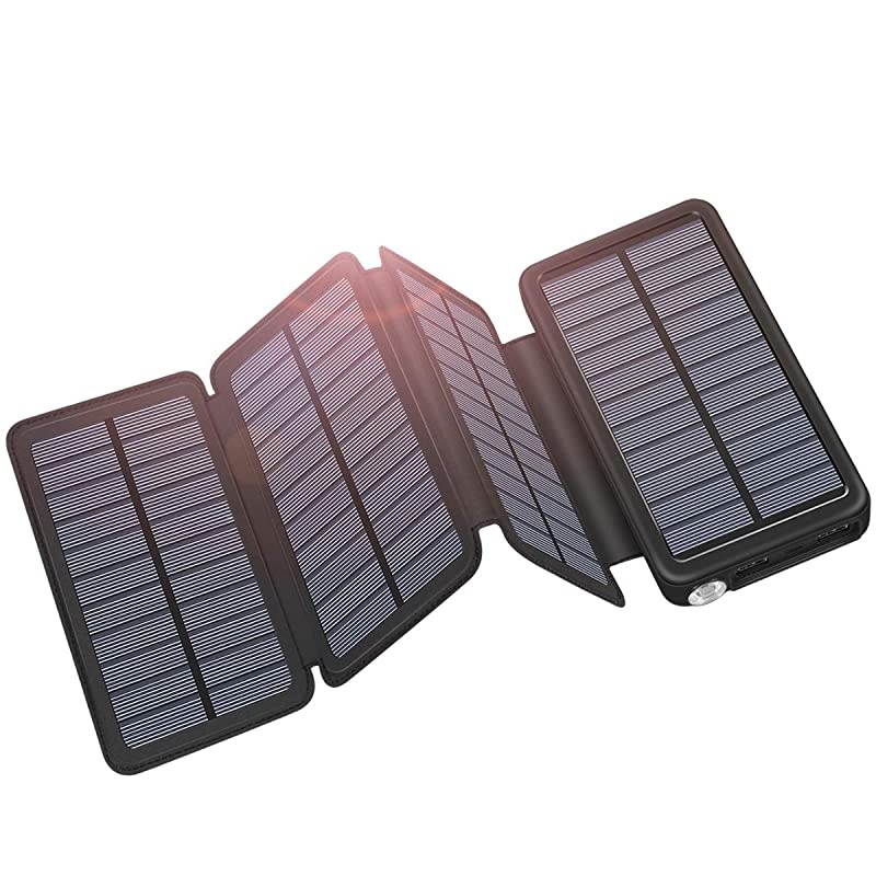 Solar Charger 25000mAh  Portable Solar Power Bank with TypeC Input for Smart Phones Ipad Laptop and Outdoor Waterproof