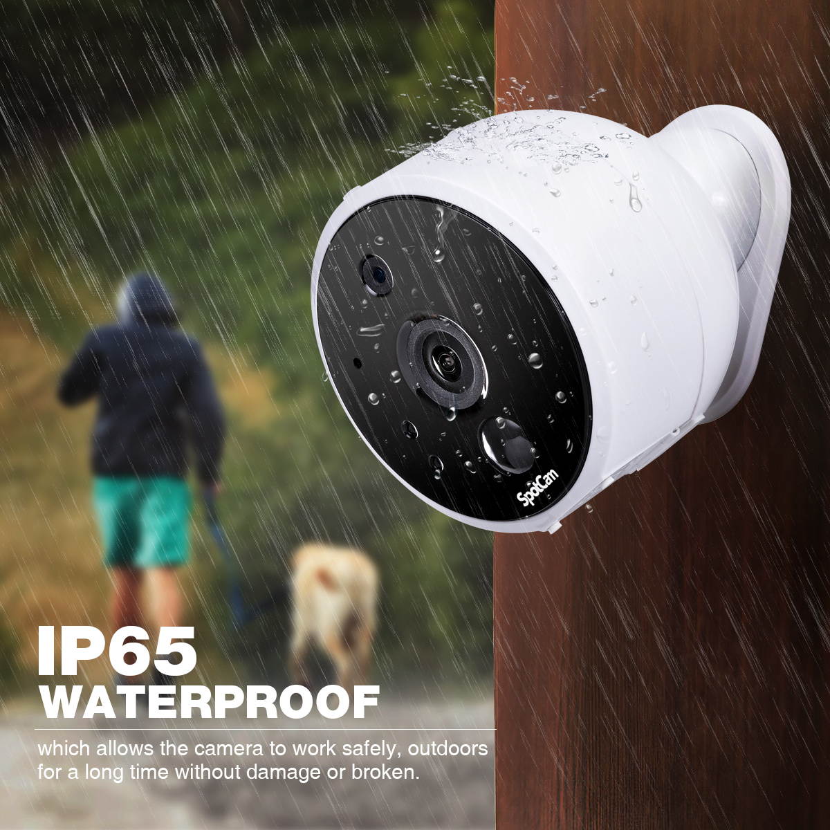 SpotCam Solo AA Battery Powered Indoor & Outdoor Wireless Security Camera 720p HD Wire-Free 2-Way Audio Night Vision Alarm Alert & PIR Motion Sensor w/Built-in SD Slot & 30 Days Free Cloud Recording