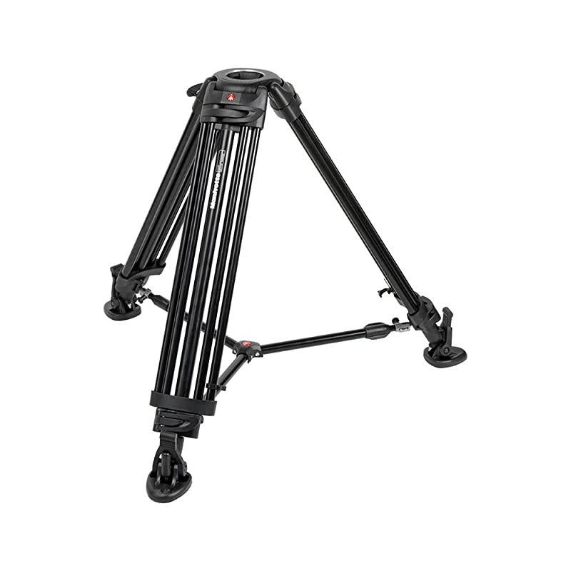 MVH502A,546BK-1 Professional Fluid Video System with Aluminum Legs and Mid Spreader (Black)