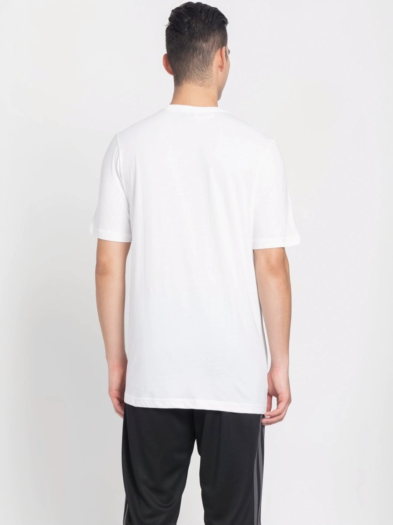 Adidas White Cotton Regular Fit T-Shirt
