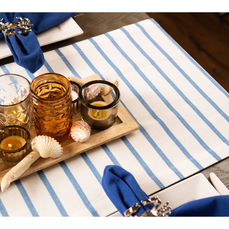 72" x 14" Cotton Lobster Stripe Kitchen Table Runner - Design Imports