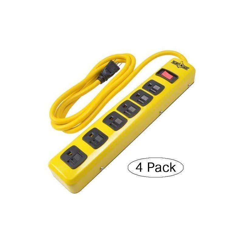 5139N Metal Power Strip with 6 Outlets and 6 Foot Cord (Pack of 4)