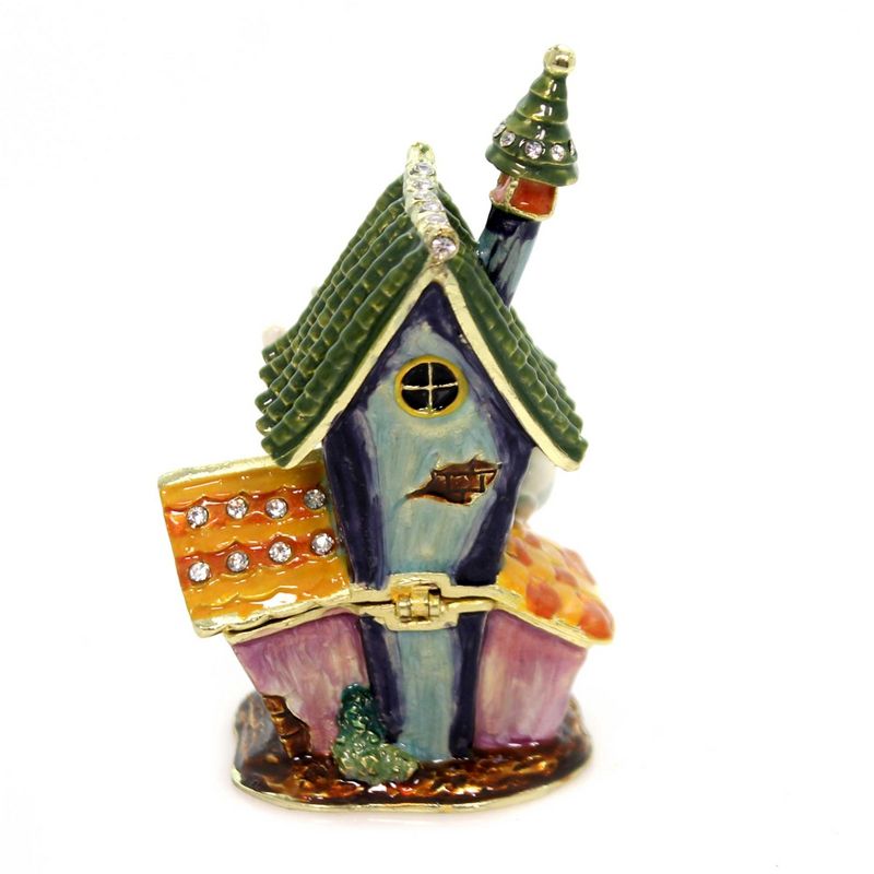 Hinged Trinket Box 3.5" Haunted House Ghost Pumpkins  -  Decorative Figurines
