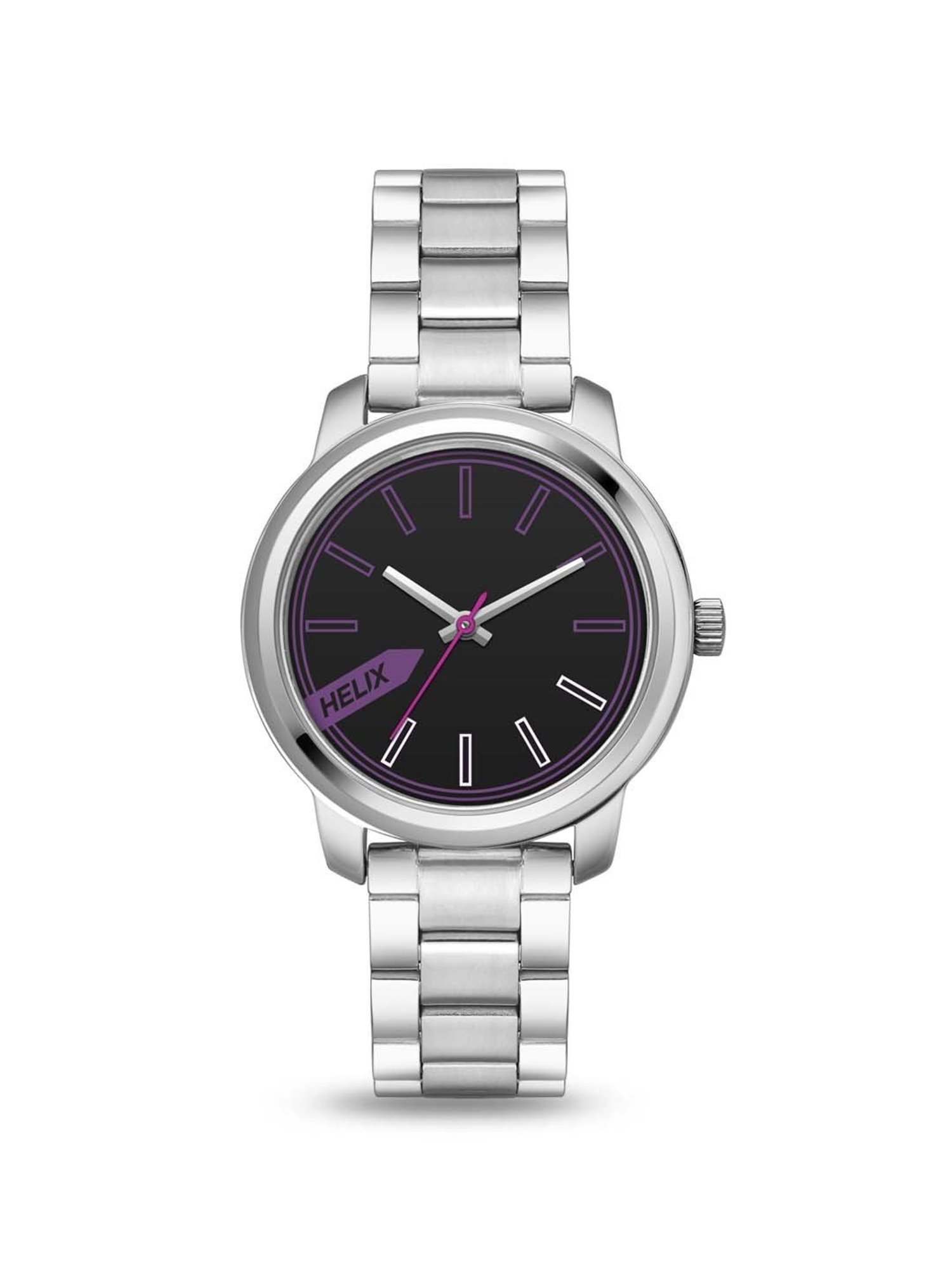 Helix By Timex Black Round Dial Analog Brass Women Watch - TW048HL03