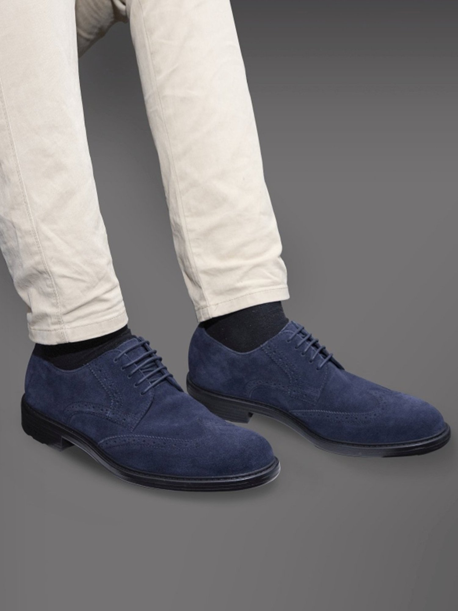 Geox Men's U Walk Preasure Navy Brogue Shoes