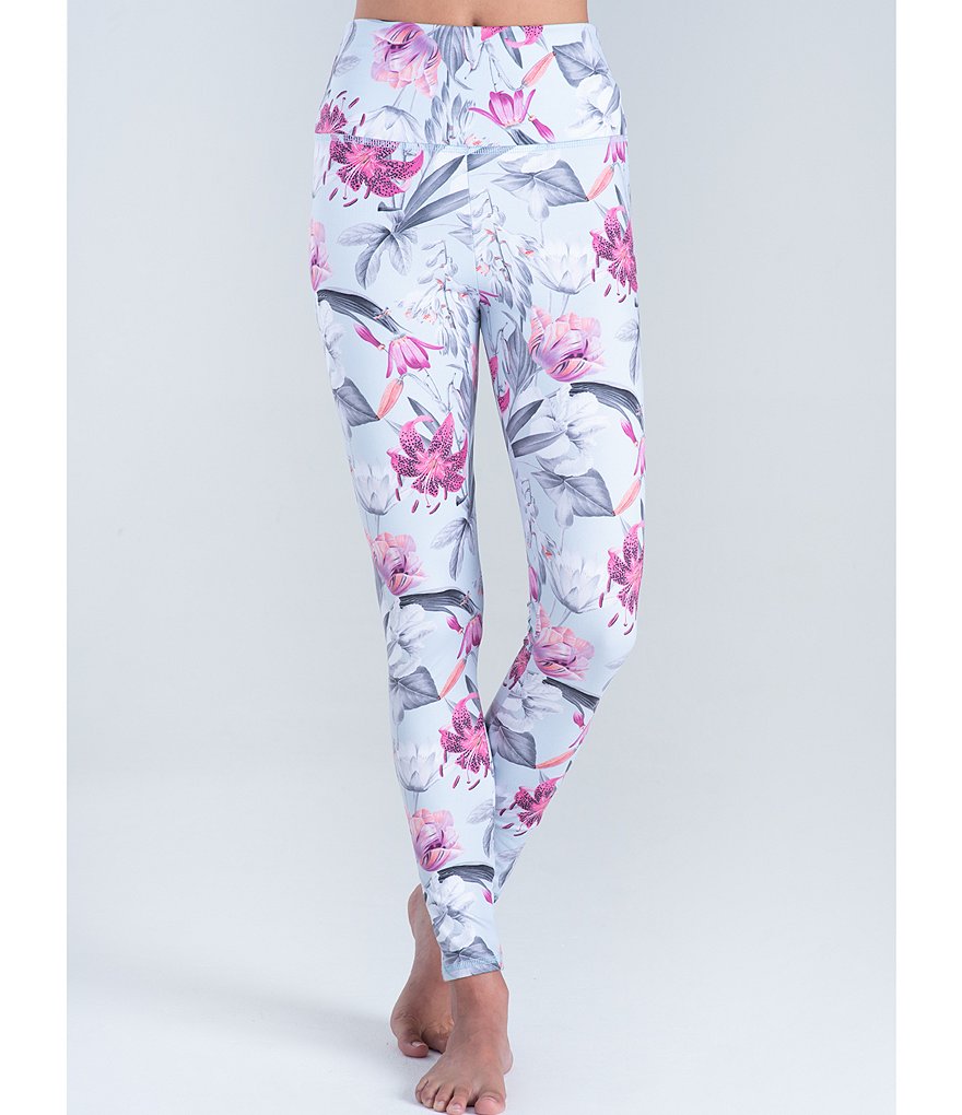 JALA Lily Print Brushed Jersey Knit High Waist Leggings