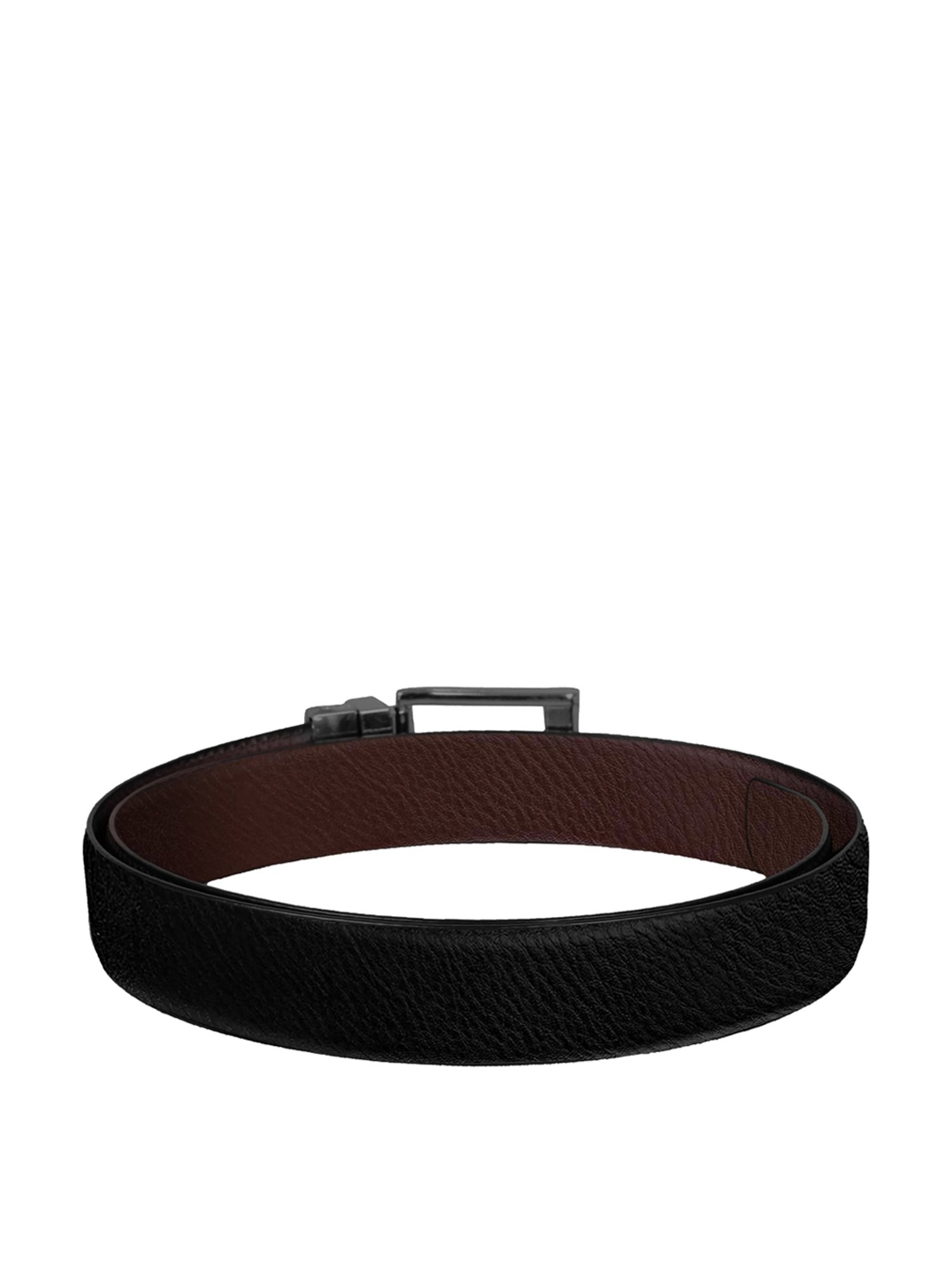 SCHARF Black Leather Reversible Belt With Wallet for Men