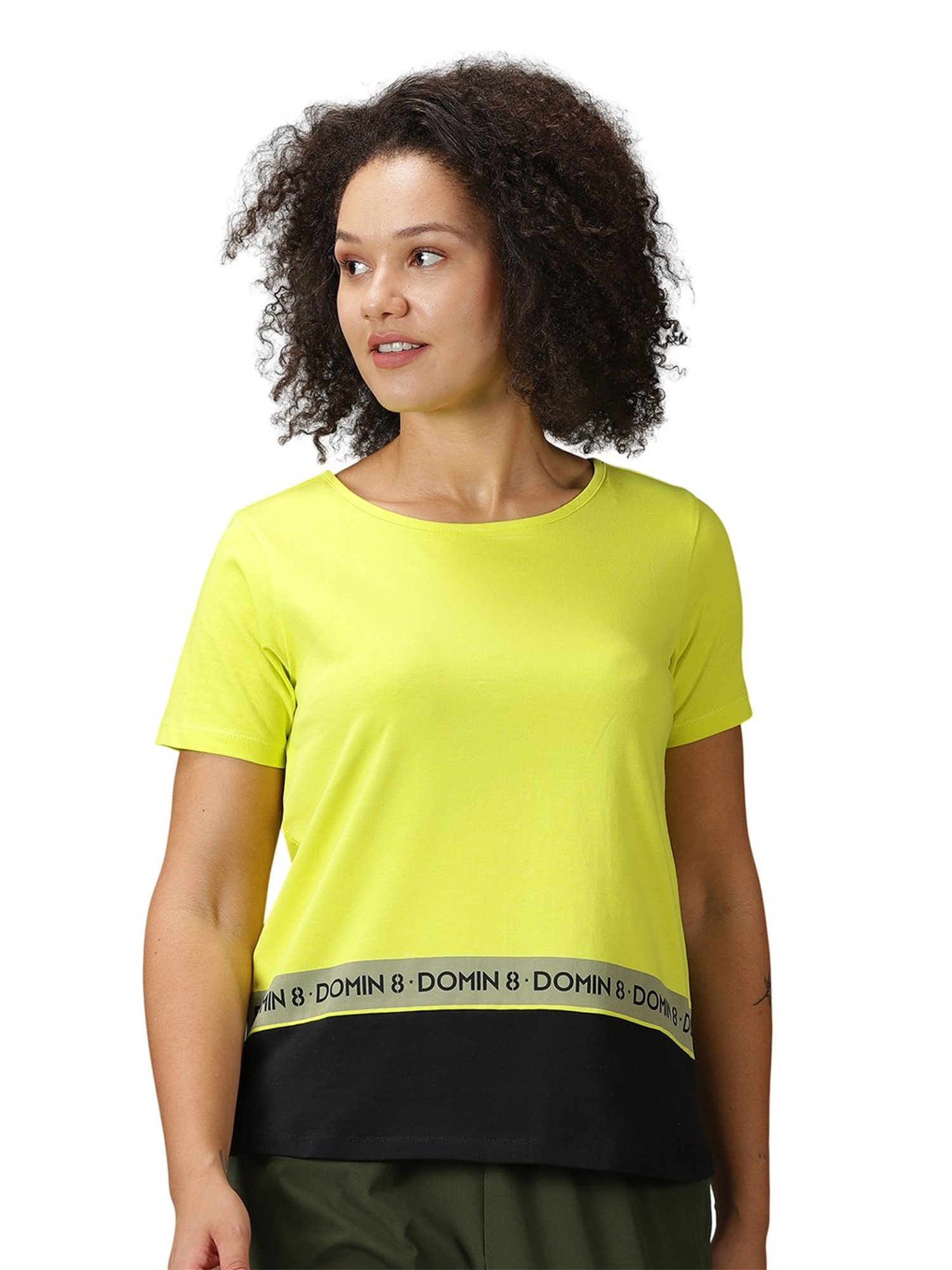 Domin8 Women Breathable Cotton Spandex Blend Sports T-Shirt