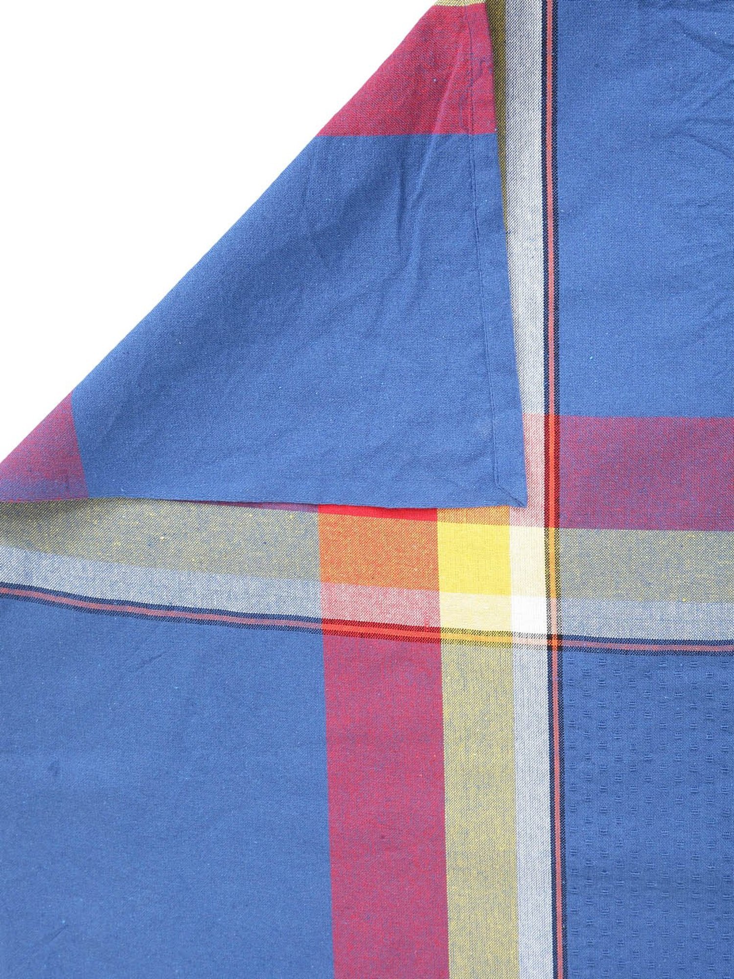 Klotthe Blue Cotton 200 GSM 6 Seater Table Cover - Set of 1