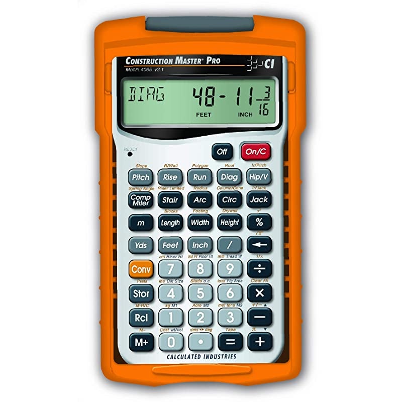 4065 Construction Master Pro Advanced Construction Math Feet-inch-Fraction Calculator for Contractors, Estimators, Builders, Framers, Remodelers, Renovators and Carpenters