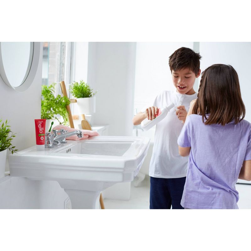 hello Kids ADA Approved Anti-cavity Fluoride Toothpaste SLS Free + Vegan Natural Wild Strawberry - 4.2oz/4pk