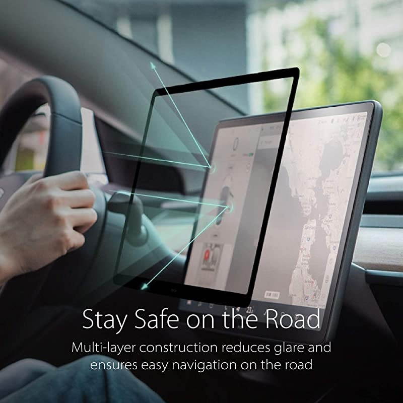 iVisor AG Matte Screen Protector for Tesla Model 3 Model Y 15quot Central Touchscreen Antiglare Easy Installation Bubblefree Washable amp Reappliable Fingerprint amp Scratch Resistant