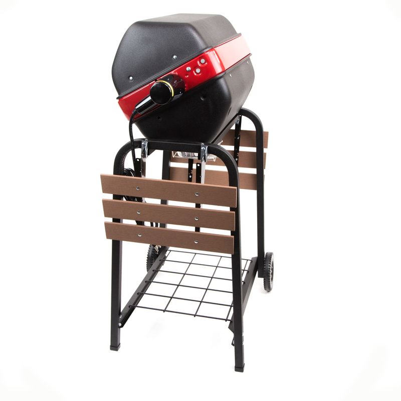 Americana Electric Cart Grill with Composite Wood Side Tables and Shelf Model 9325U - Meco